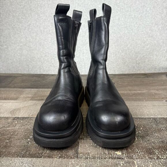 Jeffrey Campbell Looped Platform Chelsea Block Heel Black Ankle Boots Women’s 7. - Picture 2 of 10